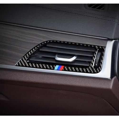 Carbon Fiber Interior Headlight Switch Vent Cover Trim Sticker For BMW 5 Series G30 2018 Car Styling Accessories