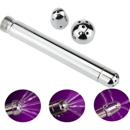 New Shower Enema Water 3 style Nozzle plating aluminium alloys Anal Toy Butt Plug Head Anal Cleaner Shower Gay Anal Sex Toys