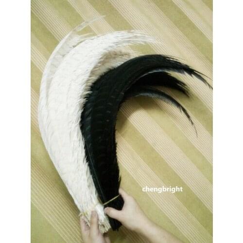 Wholesale 100pcs natural Lady Amherst Pheasant Feathers 80-90cm/32-36inch Wedding Accessories Stage performance diy white/black