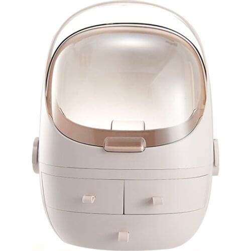 Plastic Makeup Storage Box Portable Cosmetic Organizer Large Make Up Container Bathroom Storage Case Desktop Sundry