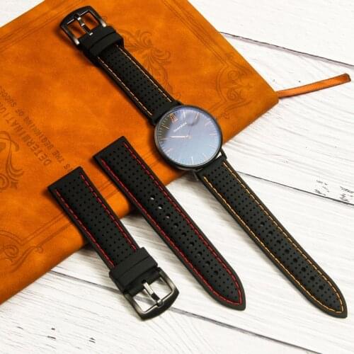 Soft Breathable Silicone Sports Band for Huawei Samsung Watchband 20mm 22mm Rubber Watch Strap for Mido Tissot Omega Accessories