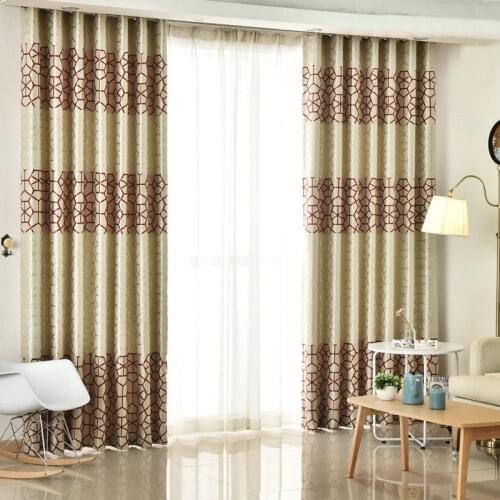 Modern Thick Suede Geometric Curtains for Living Room Bedroom Double-Sides Printed Blackout Sheer Drapes Silver Grey/Burgundy