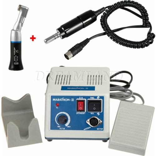 Dental Marathon Micromotor N3 35K RPM Electric Micro Motor E-Type+Contra Angle Handpiece Black Color
