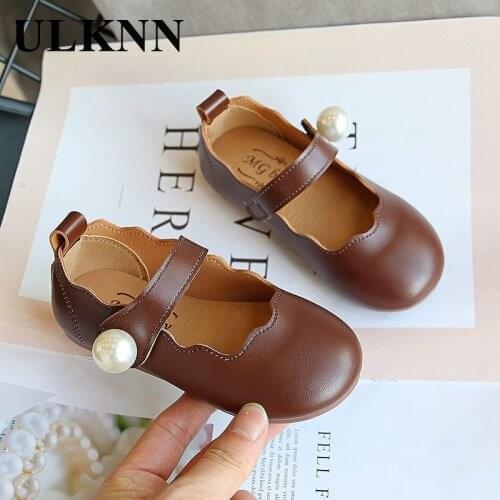 ULKNN Girls Small Leather Shoes 2020 Autumn New Fashion Childrens Princess Dance Shoes Kids Performance Pearl Shoes