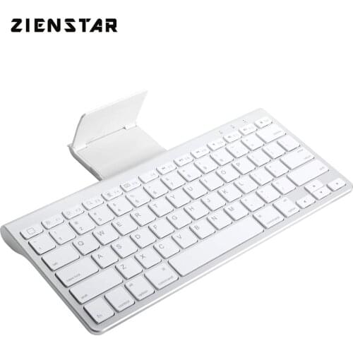 Zienstar Ultra Slim Wireless Bluetooth KEYBOARD with Bracket for IPAD/Iphone/Mac/LAPTOP /DESKTOP PC/ TABLET,English Letter