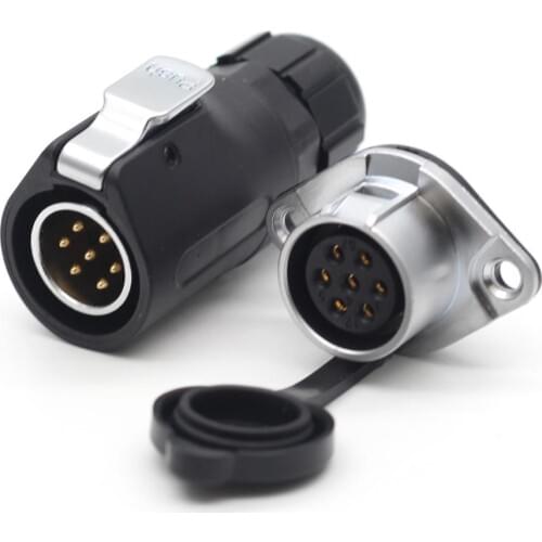 XHP20, 7 Pin Connector Waterproof Aviation LED Light Power Male Plug Female Socket Cable For 3-12mm