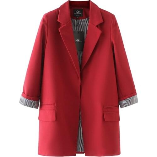 2019 Spring Women Plus Size Long Jacket Double Pockets Windbreaker Long Sleeve Jacket Green Womens Coat Outwears Veste Femme Red