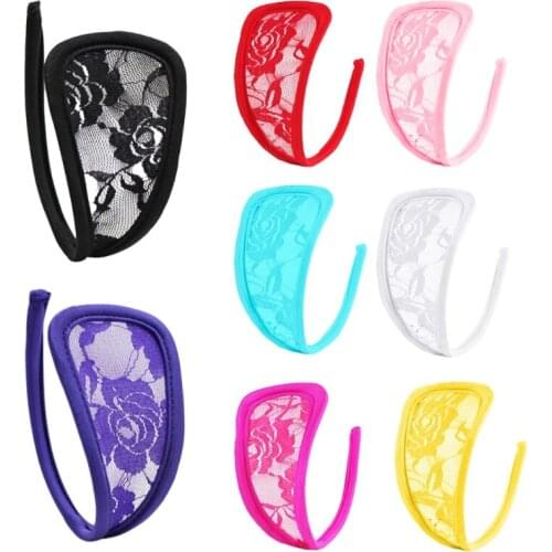 Womens Floral Lace C String Underwear Invisible Sexy Lingerie Solid Hollow Thong Au02 21 Dropshipping