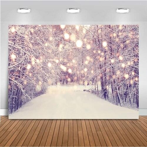Winter backdrop for Photography White Snow Photocall Glitter Bokeh Background for Photo Studio Portrait Photobooth Porp