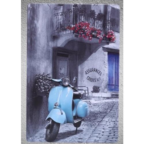 1 pc Scooter Balcony street motorcycle vespate Tin Plate Sign wall plaques Man cave vintage Dropshipping metal Poster