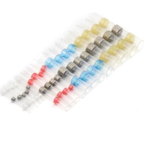 100Pcs Waterproof Solder Seal Heat Shrink Butt Connectors Soldering Sleeve Wire Connector Cable Terminal Electrical Connector