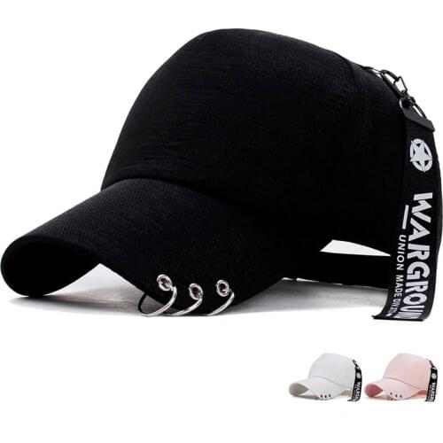 2020 New Mens Adjustable Baseball Hat with Ring Outdoor Sports Sun Cap for Women Men Fashion Snapback Hats