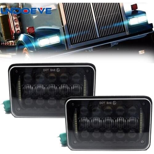 4X6 inch Rectangular LED Headlights 5D Lens H4 Plug for H4651 H4652 H4656 H4666 H4668 H6545 Kenworth