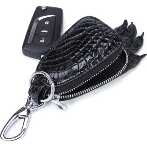 Car key case crocodile leather key case crocodile claw keychain mens leather car lock key case gift box