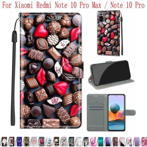Sunjolly Case for Xiaomi Redmi Note 10 Pro Max Note 10 Pro Wallet Stand Flip PU Leather Phone Case Cover coque capa Case Cover