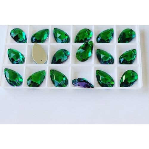 CTPA3bl 3230 Charming Emerald Color Sew On Rhinestone K9 Glass Flatback Sewing Stones For Clothes Garment DIY Handmade Bags