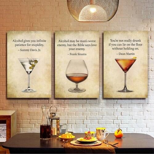Bar Decor Drink Quote Wall Canvas Painting Rat Pack Frank Sinatra Sammy Davis Dean Martin Whiskey Art Print Posters