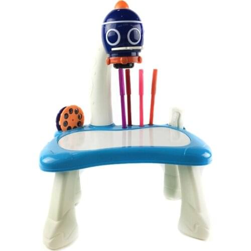 Children Early Educational Painting Learning Projector Kids Arts and Crafts Projection Drawing Table Desk Toy