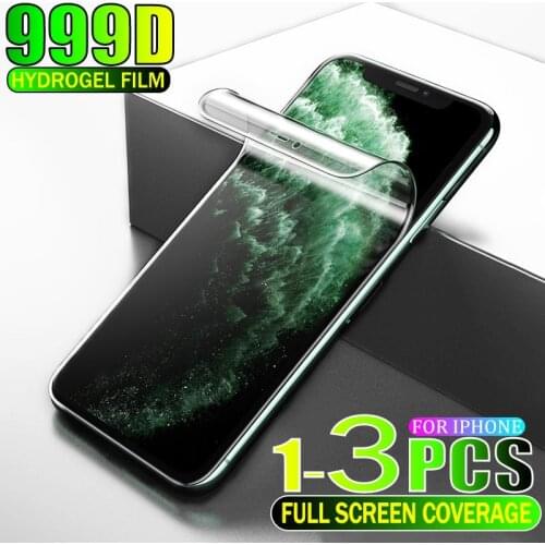 999D Full Cover Hydrogel Film For iPhone 12 Pro Max XS XR X 12Mini Screen Protector For iPhone 11 Pro Max 6 6S 7 8Plus Not Glass