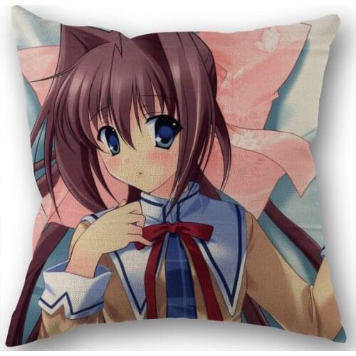 Hot Sale D.C. Da Capo Pillowcase Wedding Decorative Cotton Linen Pillow Case For Home Pillow Cover 45X45(One Sides)