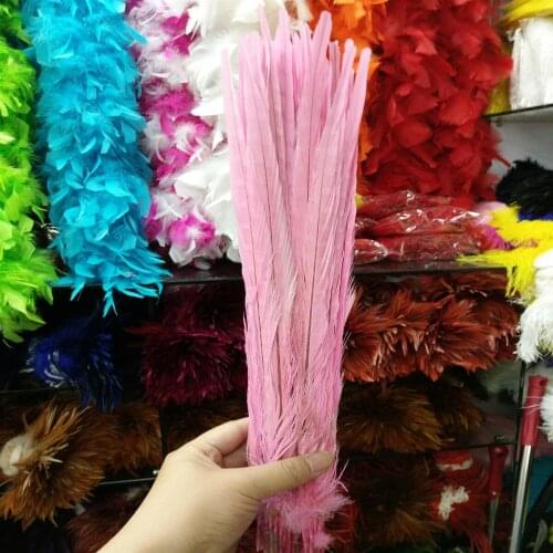 Hot Selling 22-24inches/55-60cm 100 Pcs Pink Pheasants Feathers Stage Performances Wedding Decoration Accessories