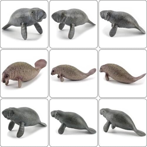 Simulation Of Marine Life Manatee Marine Animal Model Solid PVC Manatee Cubs Static Hand-made Childrens Toys Gift For Kids