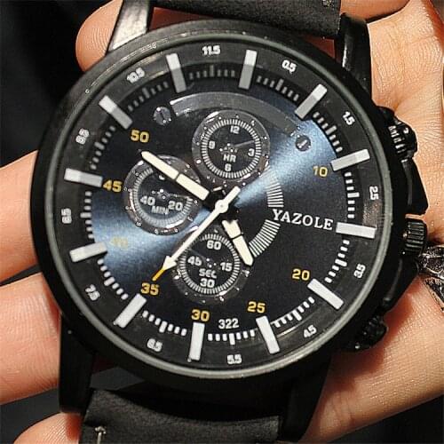 Top Brand Luxury Sport Military Quartz Watch Men YAZOLE Fashion Mens Watches Leather Waterproof Wrist Watch Relogio Masculino