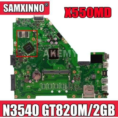 Akmey X550MD motherboard For Asus X550MJ Laptop motherboard X550M X550MD X552M Notebook mainboard 100% tested N3540 GT820M/2GB