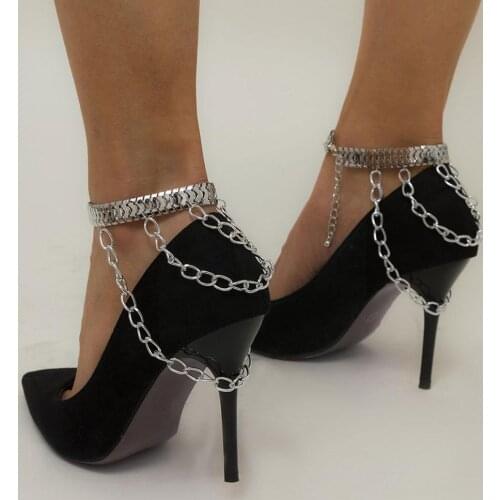 Shoe Chain Link Chain Tassel Bracelet On The Leg Gold Woman Foot Anklets Fashion Barefoot Silver For Party Jewelry Color Sa E2G8