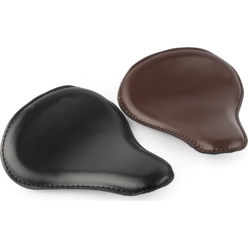 Motorbike Solo Seat Slim Black Large Leather For Harley Honda Yamaha Kawasaki Suzuki Sportster Bobber Chopper Universal