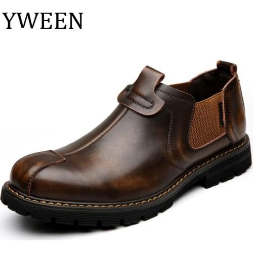 Men Boots Autumn Comfy Durable Outsole Slip On Fashion Shoes Men 2021 Leather Retro Boots Men Brand Design Mens Boots