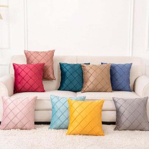 Nordic Style Bed Pillowcover Velvet Fabric Throw Cushion Cover Solid Color Living Room Decoration Sofa Office Pillowcase 40780