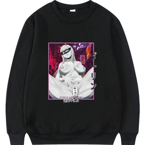 New Manga Zero Two Sweatshirt Sexy Cool Darling In The Franxx Sweatshirts Sleeve Crewneck Cotton Sportswear Japan Anime Pullover