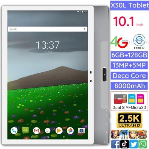 10 Inch Tablet 6GB RAM 128GB ROM MTK6797 10 Core 2.5K 1920x1200 IPS Display 4G Lte Phone Call Deca Core Tablet PC 5G WIFI GPS