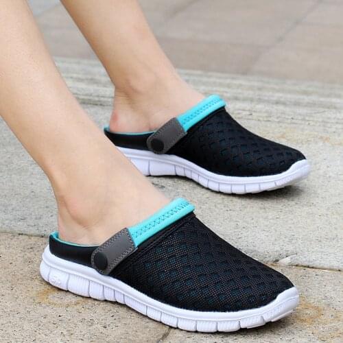 Urbutifo Womens Beach Sandals Summer Unisex Casual Shoes Women Hollow Breathable Flat Shoes Raining Loafers Size 36-44