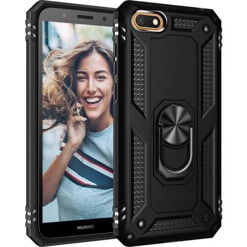 Shockproof Case for Huawei y5 prime 2018 Case Bumper on Huawei y5 2018 DRA-LX2 Military Armor Magnetic Car Holder Phone Cover