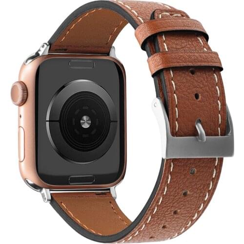 Newest Genuine cow Leather band strap for apple watch 44mm series SE 6 5 4 40 for iwatch watch band 3 2 1 38 42mm