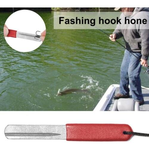 50%HOTFishing Hook Hone Dual Grooves Multifunction Diamond Wear Resistant Lure Hook Hone Fishing Accessory