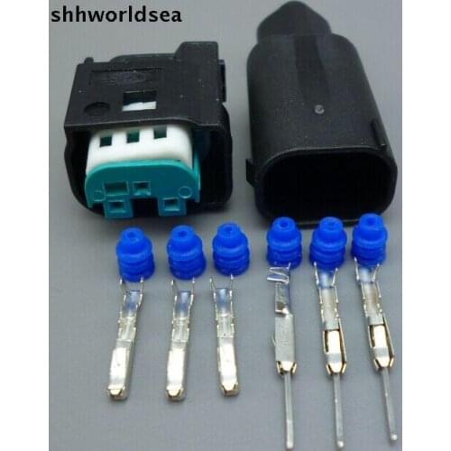 Shhworldsea 3 Pin way 0.6MM car restrictor sensor plug connector plug auto waterproof electrical wire socket for BMW 2-967642-1