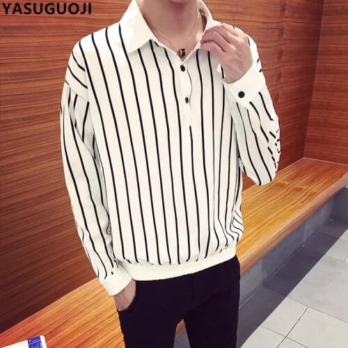 YaSuGuoJi Long Sleeve Polos For Men