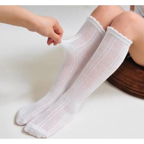 YZ-S-HXH-0001 Summer baby bubble mouth mesh stockings girls over the knee socks college style dance socks