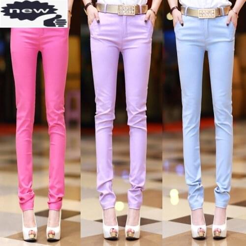 Spring Summer Women Solid Color Long Pencil Thin Office Laides Work Trousers Sashes Slim Fit Suit Pants Pantalon Femme