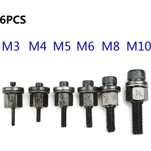1/3/6 Pcs Riveter Nut Gun Head Set Riveter Tool Mandrel M3 M4 M5 M6 M8 M10 Simple Installation For Electric Tools Accessories