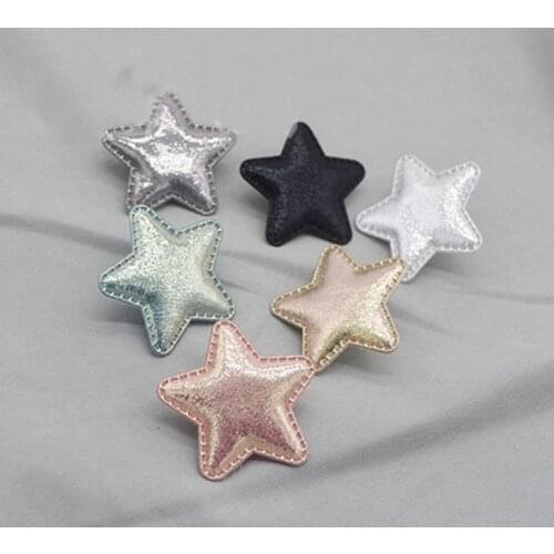 30pcs/lot 5cm star Patches Appliques for Craft Clothes Sewing Supplies DIY Hair Clip Accessories