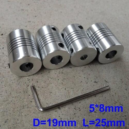 4 pieces 5x8mm CNC Motor Jaw Shaft Coupling 3D Printer accessories OD 19x25mm wholesale stepper motor 5*8*25mm high quality