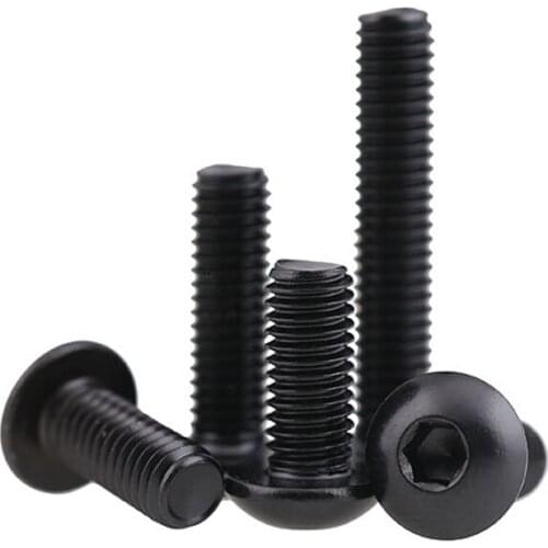 5/10/20pcs M3 M4 M5 Allen Socket Screws Button Head A2 Stainless Steel Black Hex Bolts