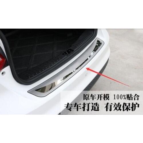 Auto Rear Bumper Trunk Tail Lip stainless steel Protection Sticker Decal Car Styling For Ford Focus sedan 2012-2014