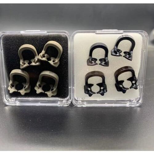 Free Shipping 4Pcs A Set Most Popular Dental Rubber Dam Clamps Rubber Barrier Clip Resin Material For Dental Lab Instrument