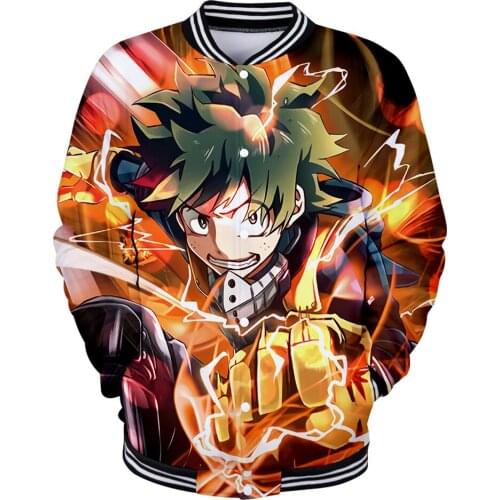 3D My Hero Academic Printed Baseball Jackets Women/Men Long Sleeve Jacket 2019 Hot Sale Casual Streetwear Clothes max 4XL