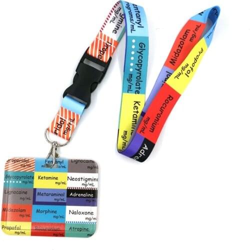 Doctor Nurse Medical Anime Lanyard Badge Holder ID Card Lanyards Mobile Phone Rope Key Lanyard Neck Straps Keychain Key Ring